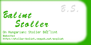 balint stoller business card